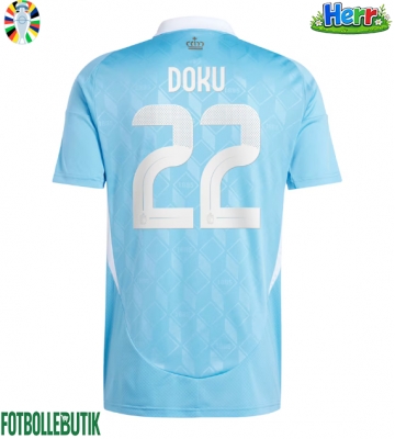 Belgien Jeremy Doku #22 Bortatröja EM 2024 Kortärmad